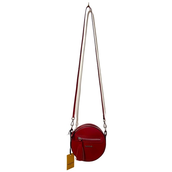 Authentic VALENTINO Henriette Round Red Leather Crossbody Bag Purse Luxury - Picture 4 of 14